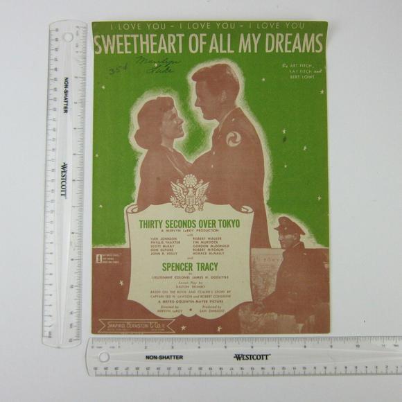 Sheet Music Sweetheart Of All My Dreams Spencer Tracy Thirty Seconds Over Tokyo - Picture 12 of 12